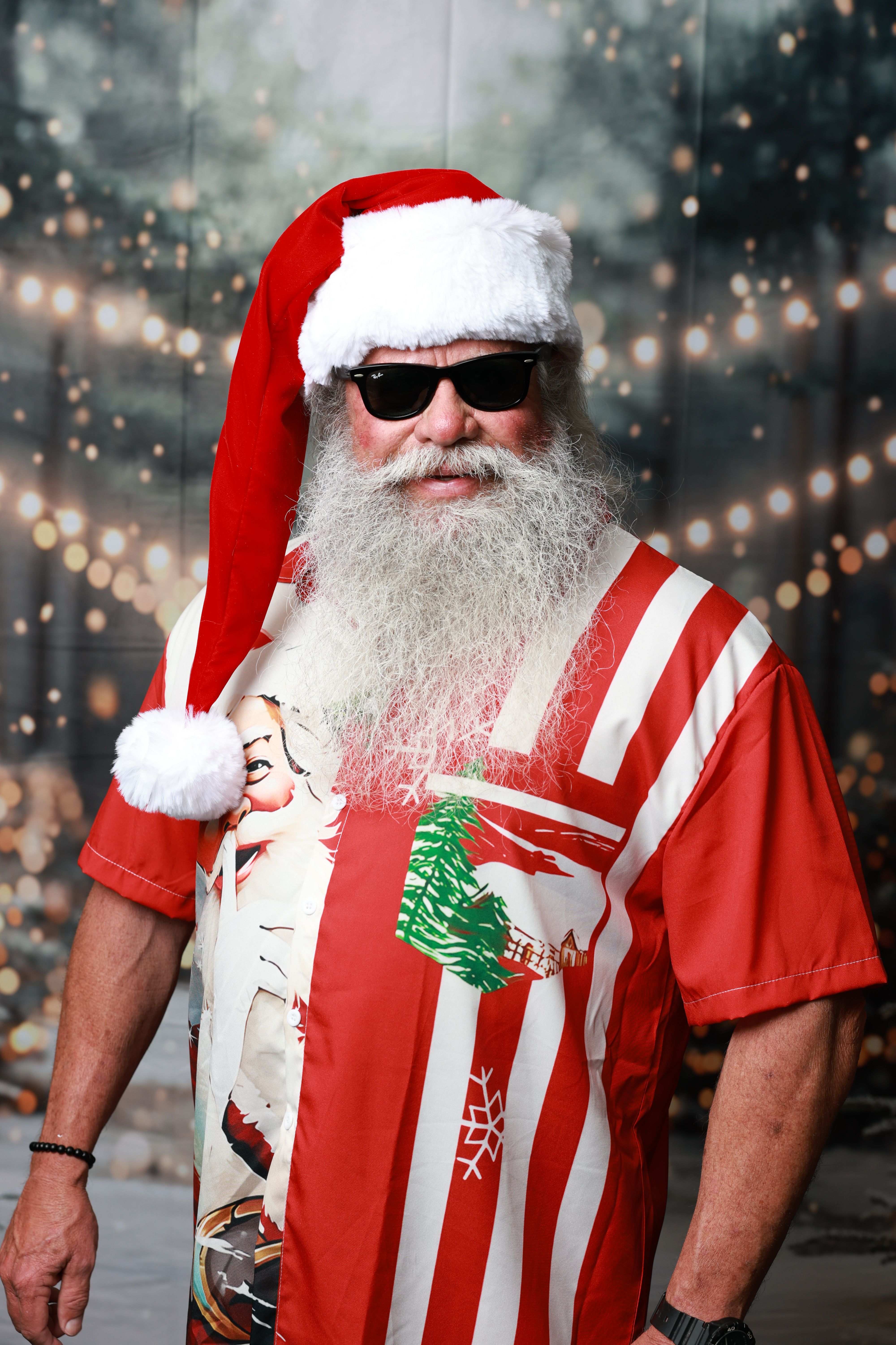 Santa Steve in a festive coastal scene