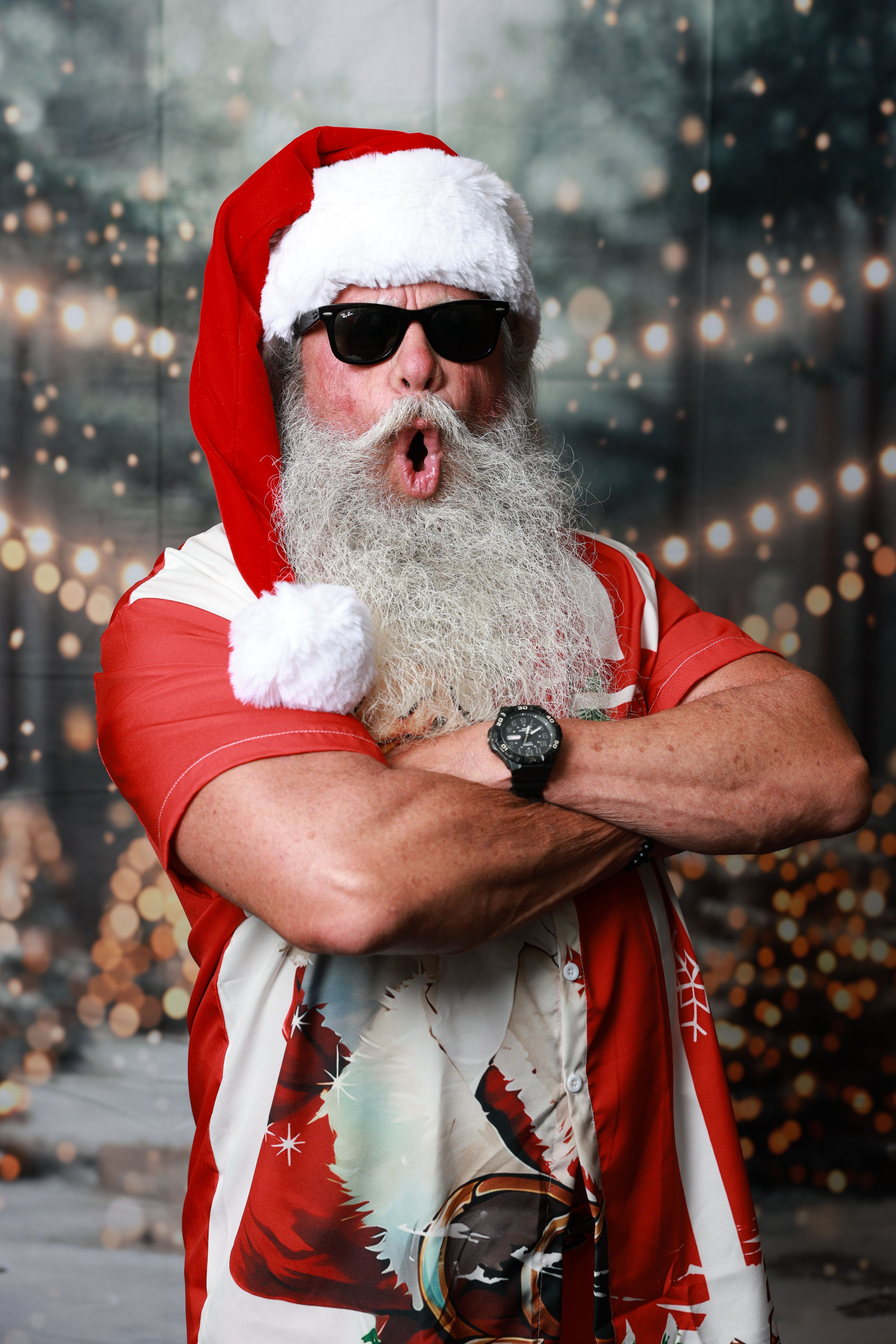 Santa Steve posing for a holiday card